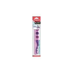 Vonalz, manyag, 20 cm, MAPED "Kidy Learn Concentration", lila