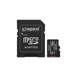 Memriakrtya, microSDXC, 128GB, C10/UHS-I/U1/V10/A1, Gen3, adapter, KINGSTON "Canvas Sele...