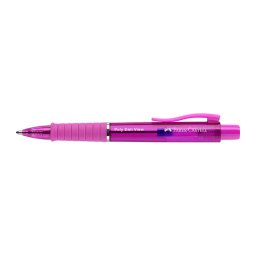 Golystoll, 1 mm, XB, nyomgombos, fukszia testszn, FABER-CASTELL "Poly Ball View Aurora"...
