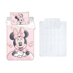 Disney Minnie gyerek, ovis ágyneműhuzat és paplan/párna szett 100x135 cm 40x60 cm (Powder pink)