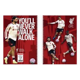 Füzet spirál A4, 70lapos, kockás 10 db/csomag Liverpool