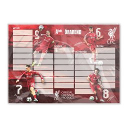 Órarend egylapos, Liverpool, 25 db/csomag, Nebulo