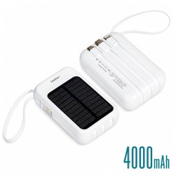 Powerbank napelemmel 4 töltőkábellel 4000mAH