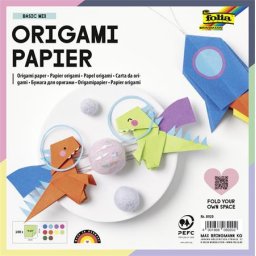 FOLIA Origami papír, 20x20 cm, 70 g, 100 lap, FOLIA, vegyes színek