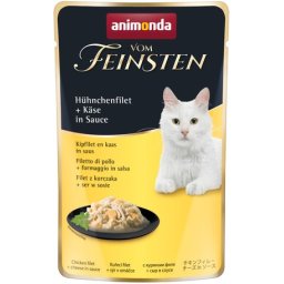 Animonda Vom Feinsten Pouch csirkefilés és sajtos alutasakos macskaeledel szószban (18 x 50 g) 900gr