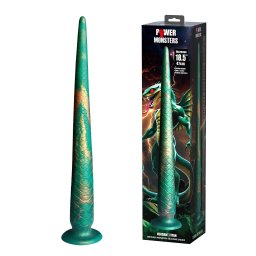 Szilikon dild tapadkoronggal 47 cm zld-arany mintval