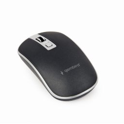GEMBIRD egér MUSW-4B-06, fekete-ezüst, vezeték nélküli, USB nano vevőkészülékkel