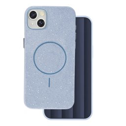 Szilikon telefonvédő (műanyag hátlap, kameravédő, MagSafe, csillogó) VILÁGOSKÉK Apple iPhone 13