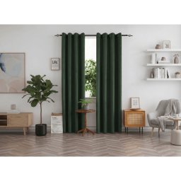 Sötétítő függöny DUNES VELVET 140x250 cm, sötétzöld Felfüggesztés: Hullámos sínszalag