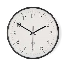 Nedis CLWA6226BK rádióvezérelt óra, 30 cm átmérő, műanyag, csendes szerkezet