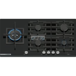 BOSCH PRS9A6H40 Serie 8 Gáz főzőlap 90 cm Edzett üveg, Fekete