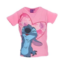 Disney Lilo és Stitch, A csillagkutya Fun Light Pink gyerek rövid póló, felső 8 év / 128 cm