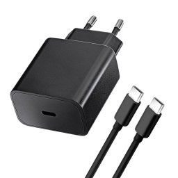Bluestar TFB-TC-20WPD USB-C hálózati töltő adapter USB-C-USB-C töltő-és adatkábellel, QC4.0, PD, 3A, 20W, fekete