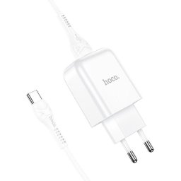Hoco N2 USB-A hálózati töltő adapter USB-C töltő-és adatkábellel, 2A, 10W, fehér