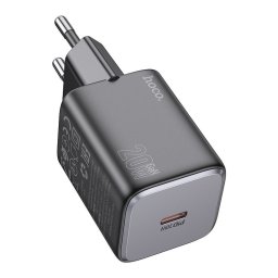Hoco N40 USB-C hálózati töltő adapter, QC, PD, 20W, fekete