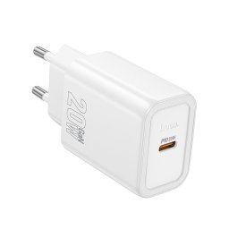 Hoco N60 USB-C hálózati töltő adapter, QC, PD, 20W, fehér