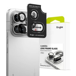 Ringke Nothing Phone 4A Pro tempered glass kamera védő üvegfólia felhelyező kerettel, fekete (2db)
