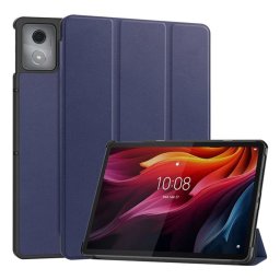 Tok álló, bőr hatású (aktív FLIP, oldalra nyíló, TRIFOLD, asztali tartó) SÖTÉTKÉK Lenovo Tab K11 Plus (TB352)
