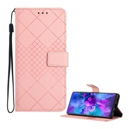 Tok álló, bőr hatású (FLIP, oldalra nyíló, asztali tartó, négyzet, prémium) RÓZSASZÍN T Phone 3 5G