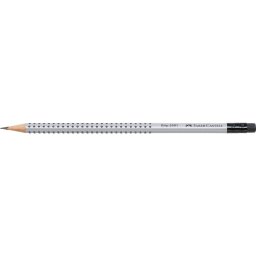 Grafitceruza B,radíros háromszögletű GRIP 2001 Faber-Castell ezüst test