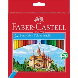 Színes ceruza készlet hatszögletű kastélyos Faber-Castell 24klf. szín