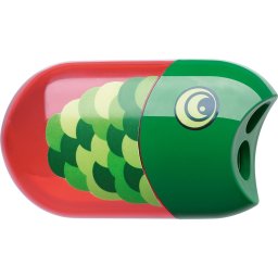 Hegyező dupla tartályos radírral Faber-Castell hal mintás