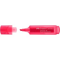 Szövegkiemelő 1-5mm vágott hegyű Faber-Castell 46 fluoreszkáló piros