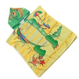Gyerek poncsó KROKODIL A STRANDON sárga