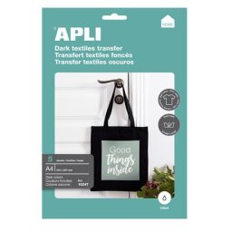 APLI Fólia, vasalható, A4, tintasugaras nyomtatóba, sötét pólóhoz, APLI