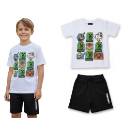 Minecraft mintás 2-részes nyári póló és rövid nadrág szett
