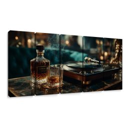 5 részes kép whisky és gramofon elegancia