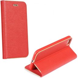 Samsung Galaxy A12 / A12 Nacho / M12 SM-A125F / A127F / M127F, Oldalra nyíló tok, stand, Luna Book, piros