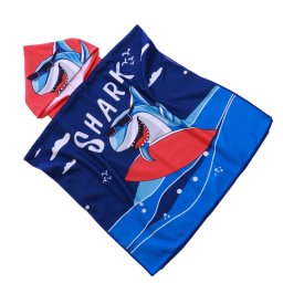Gyerek poncsó SHARK kék Méret: 60 x 120 cm