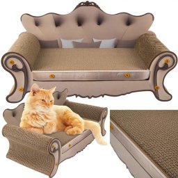 NUXIE® karton macskakaparó ágy kanapé, 60cm