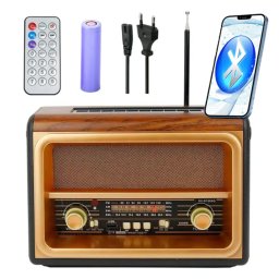 PLUGX Napelemes és hálózati 2in1 Retro konyhai mobil rádió FM/AM/bluetooth/USB-s, akkumulátoros, HT