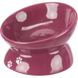Trixie tappancsmintás döntött kerámiatálka macskáknak (Bordó; 0.15 l; Ø13 cm)
