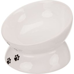 Trixie tappancsmintás döntött kerámiatálka macskáknak (Fehér; 0.15 l; Ø13 cm)