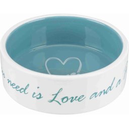Trixie "All you need is Love and a Pet" feliratú kutyatál (0.8 liter, 16 cm)