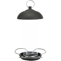 Trixie kültéri műanyag madáretető fém leszállódrótokkal (Űrtartalom 560 ml | Átmérő 10 cm | Magasság 20 cm)