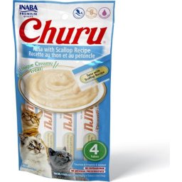 Inaba Cat Churu püré macskáknak (tonhal-fésűkagyló) (7 csomag | 7 x [4 x 14 g]) 28db