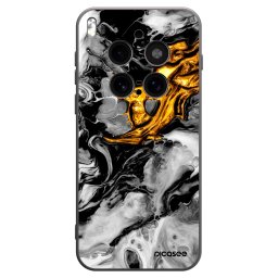 Fekete szilikon tok az alábbi mobiltelefonokra Vivo X300 Pro - Black Gold 2