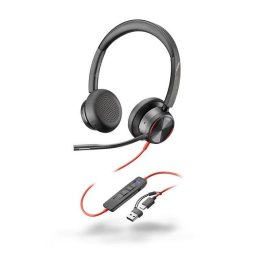 Poly Blackwire 8225 MS Teams fejhallgató, USB-C/A adapter, sztereó