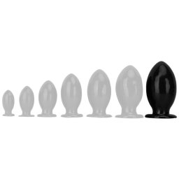 Anál plug extra nagy 17 cm hosszú fekete PVC