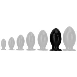 Anál plug Rugby tojás 3XL 15 cm széles PVC fekete