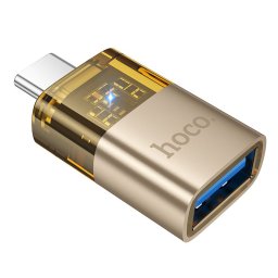 HOCO adapter OTG C típusú (hím) USB-A (nő) UA36B arany
