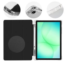 OBAL:ME MistyTab Samsung Galaxy Tab A11+ / Tab A9+ oldalra nyíló, kitámasztható tok, fekete