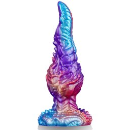 Anál plug Bordázott, hajlított Szívó alappal 17 cm szilikon