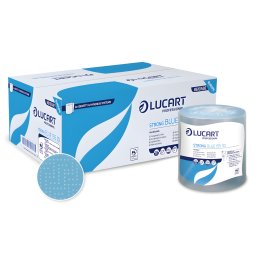 Lucart Strong Blue 155 ID Műanyag dudás tekercses kéztörlő - 2 rétegű, kék, 155m (Karton - 6 tek)