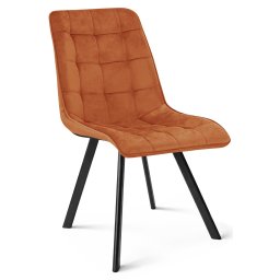 Étkezőszék CIEZA VELVET fekete lábakkal, terrakotta
