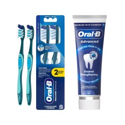Oral-B Advanced Enamel Strenghtening Clean Mint fogkrém (75 ml) + Pro-Expert Advanced fogkefe (2 db)